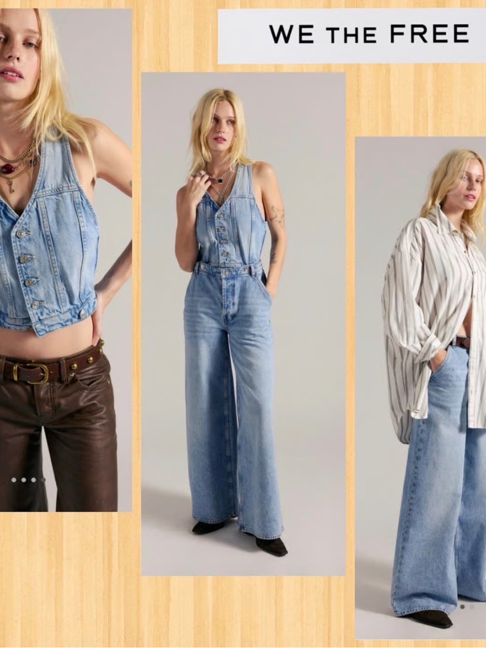We The Free Light Blue Wide-Leg Denim Jumpsuit - Picture 2 of 3